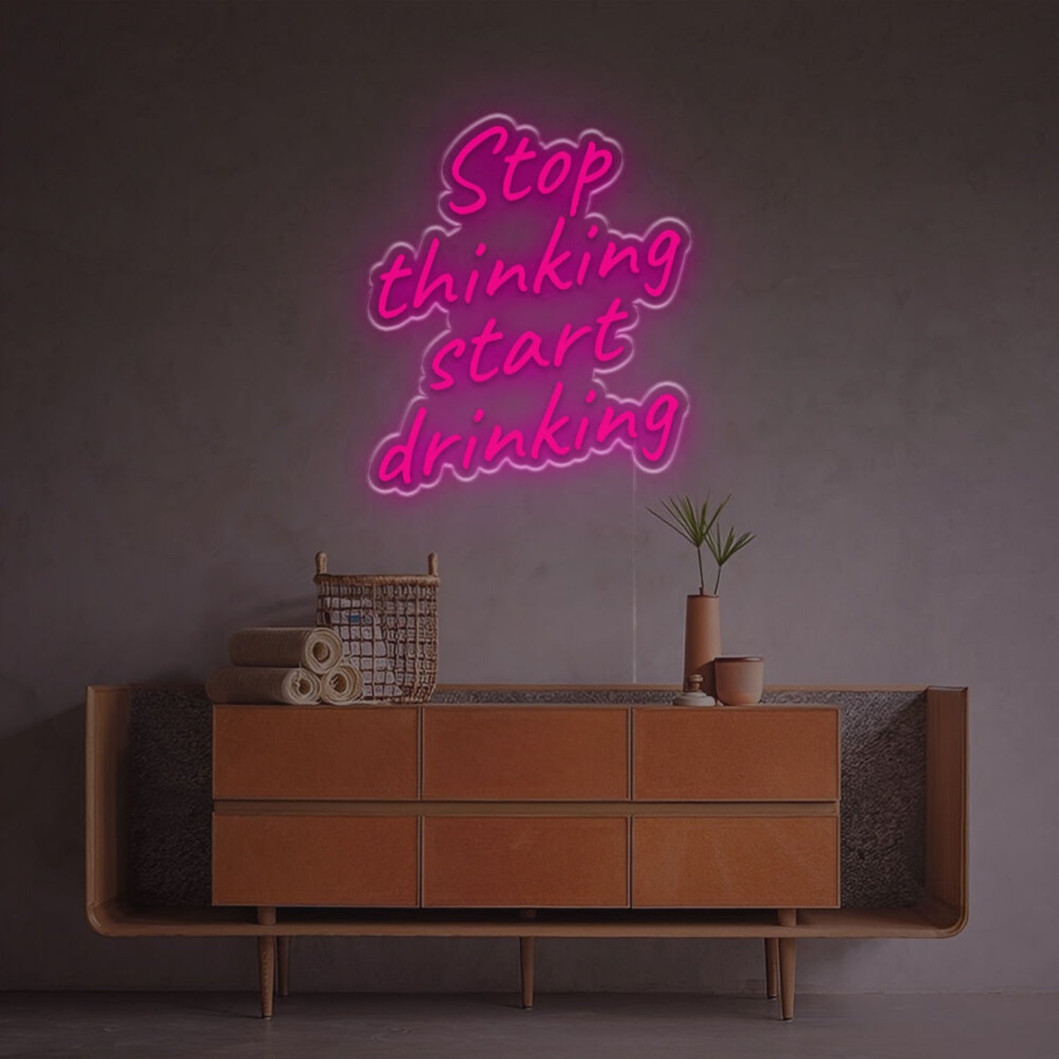 Stop Thinking Start Drinking Led Neon Sign | Shineneon