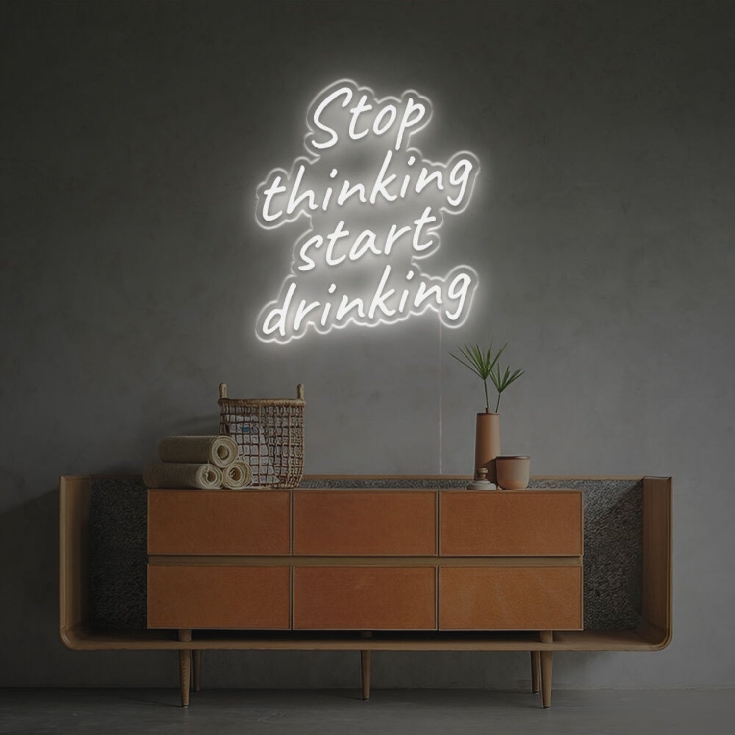 Stop Thinking Start Drinking Led Neon Sign | Shineneon