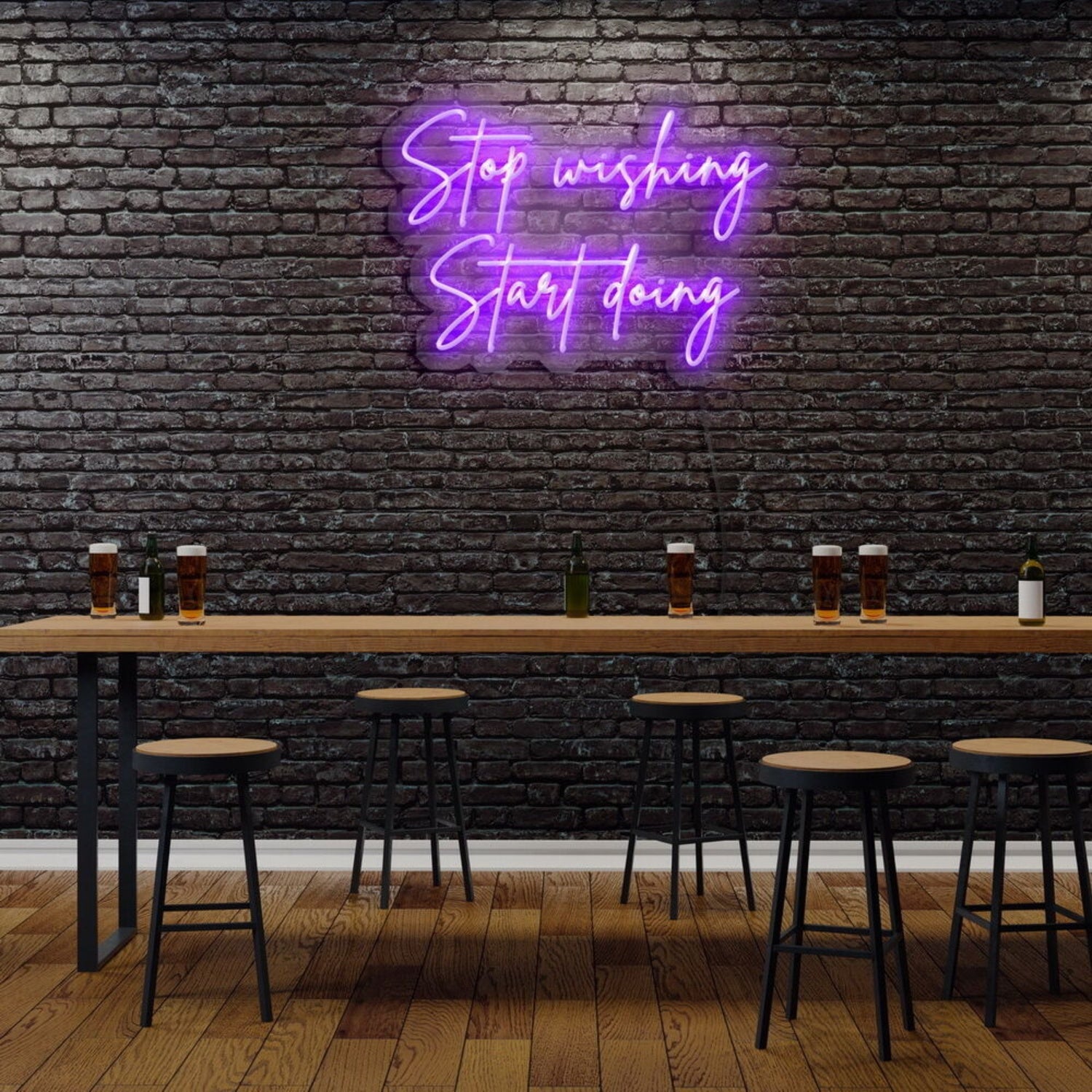 Stop Wishing Start Doing Led Neon Sign | Shineneon