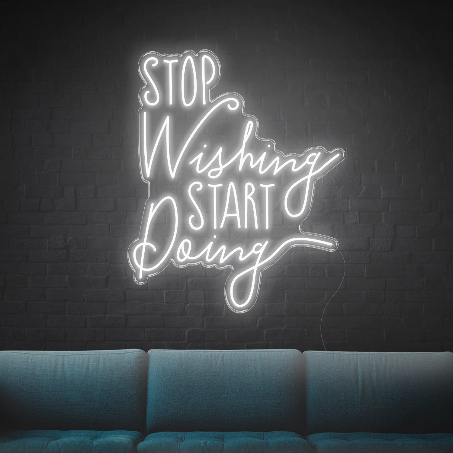 Stop Wishing Start Doing Pink Led Neon Sign For Home Studio Wall Decor | Shineneon