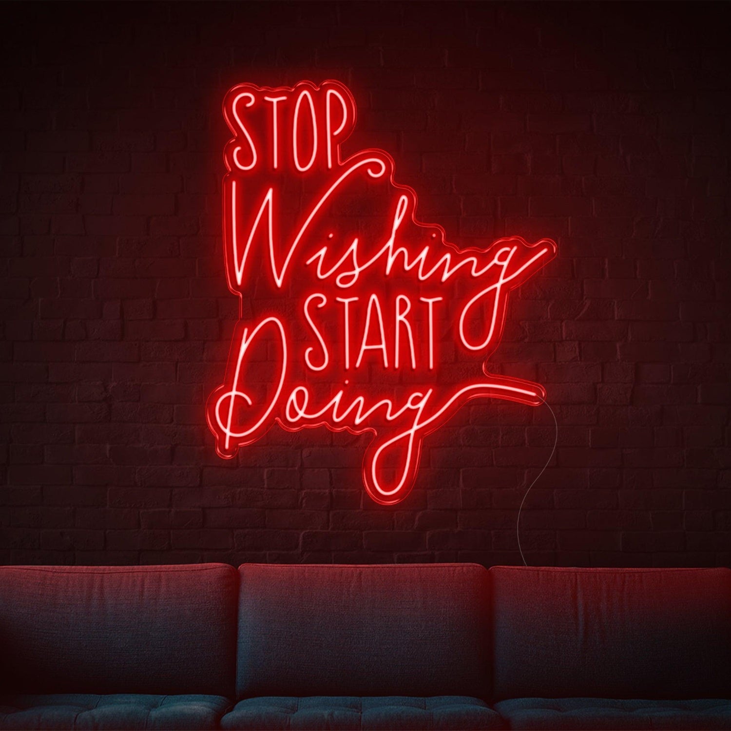 Stop Wishing Start Doing Pink Led Neon Sign For Home Studio Wall Decor | Shineneon