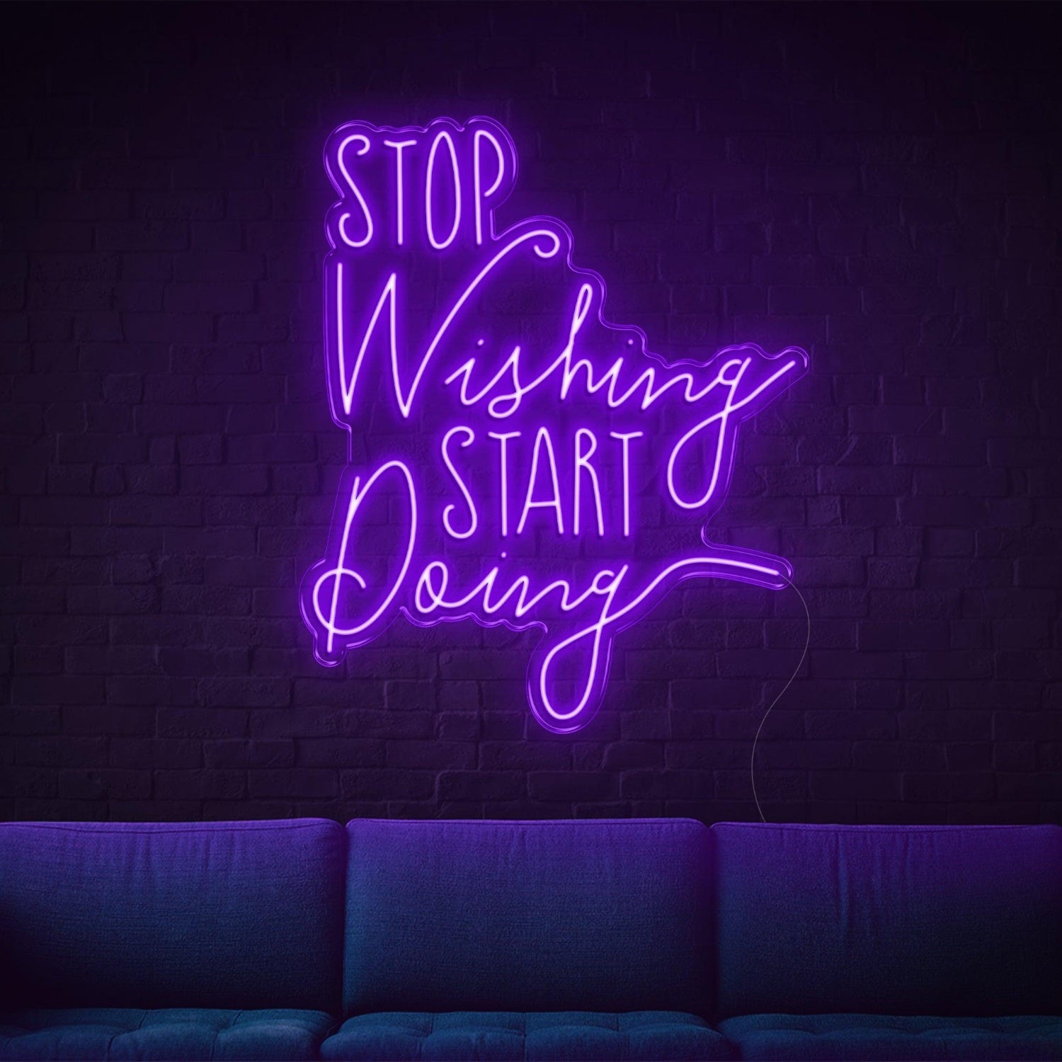 Stop Wishing Start Doing Pink Led Neon Sign For Home Studio Wall Decor | Shineneon