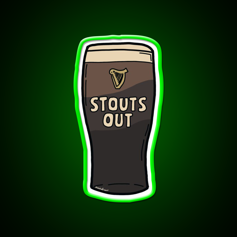 Stouts Out Beer Ni Slang Beer Bar Decor Led Neon Sign Rgb Color - LED neon sign view 8