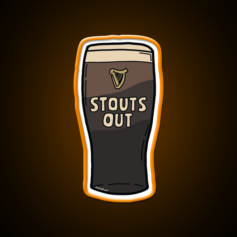 Stouts Out Beer Ni Slang Beer Bar Decor Led Neon Sign Rgb Color - LED neon sign view 6