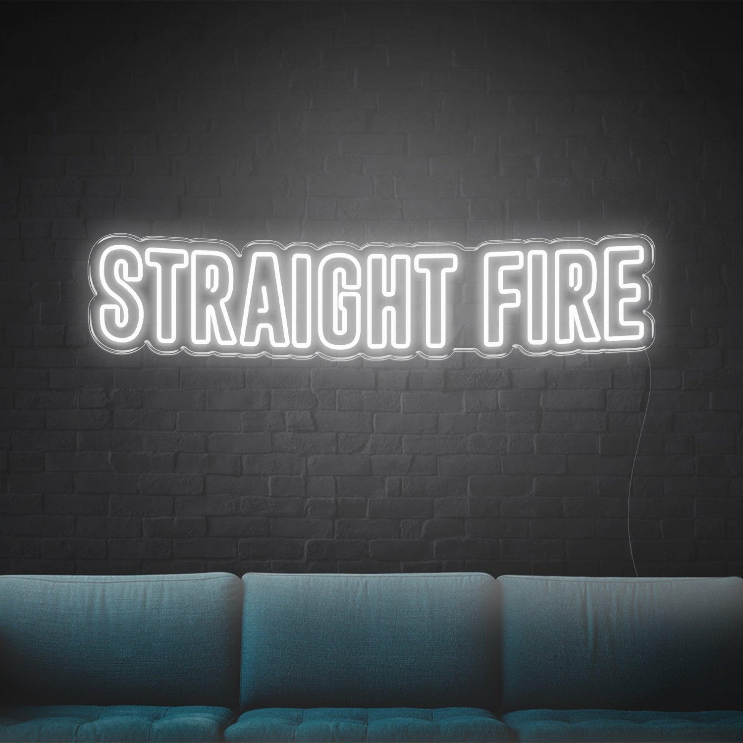 Straight Fire Bright Yellow Bold Led Neon Sign For Home Bar Wall Decor | Shineneon