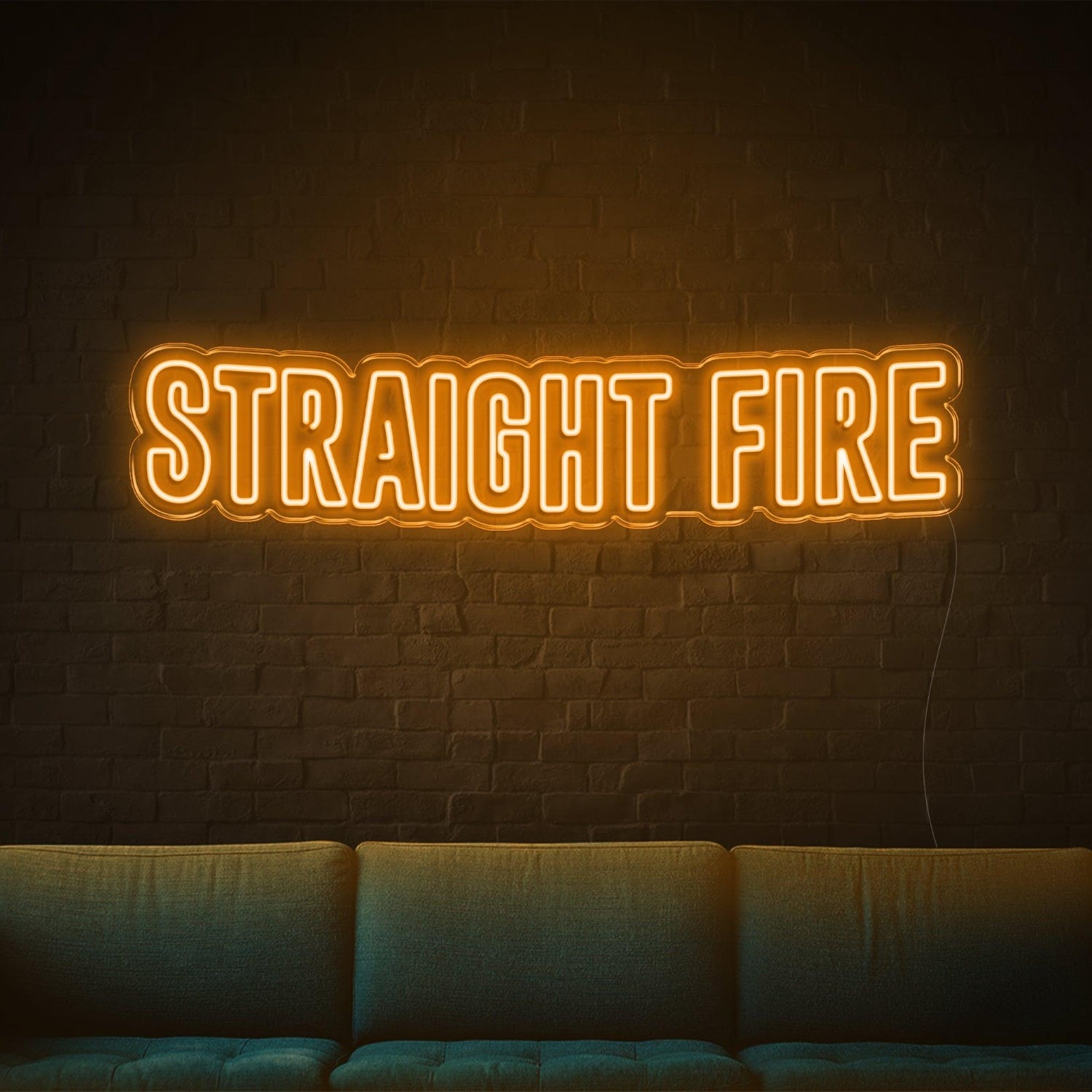 Straight Fire Bright Yellow Bold Led Neon Sign For Home Bar Wall Decor | Shineneon
