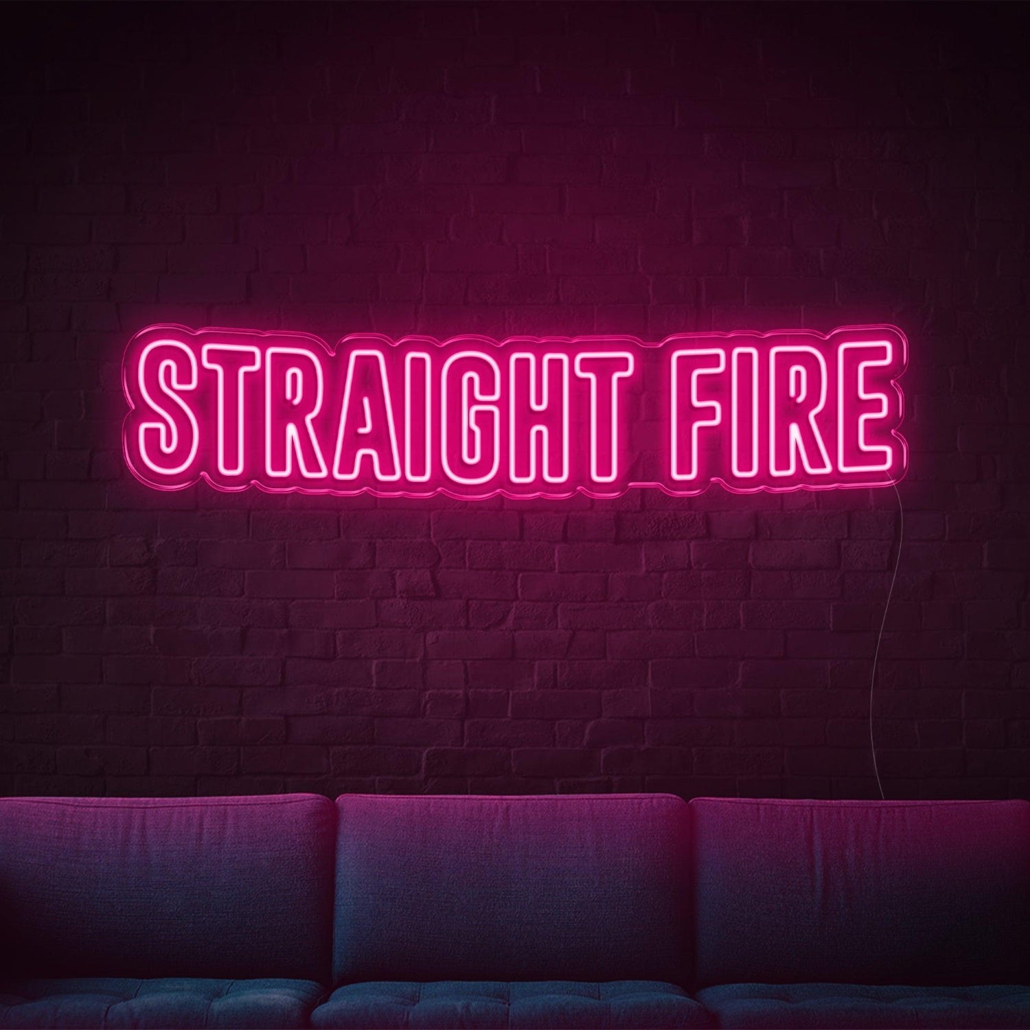 Straight Fire Bright Yellow Bold Led Neon Sign For Home Bar Wall Decor | Shineneon