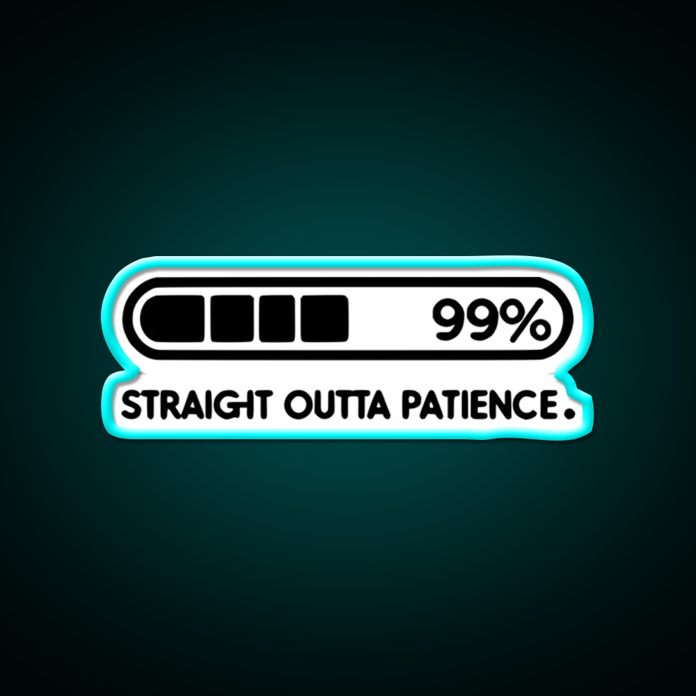 Straight Outta Patience Black Man Cave Bar Led Neon Sign Rgb Color