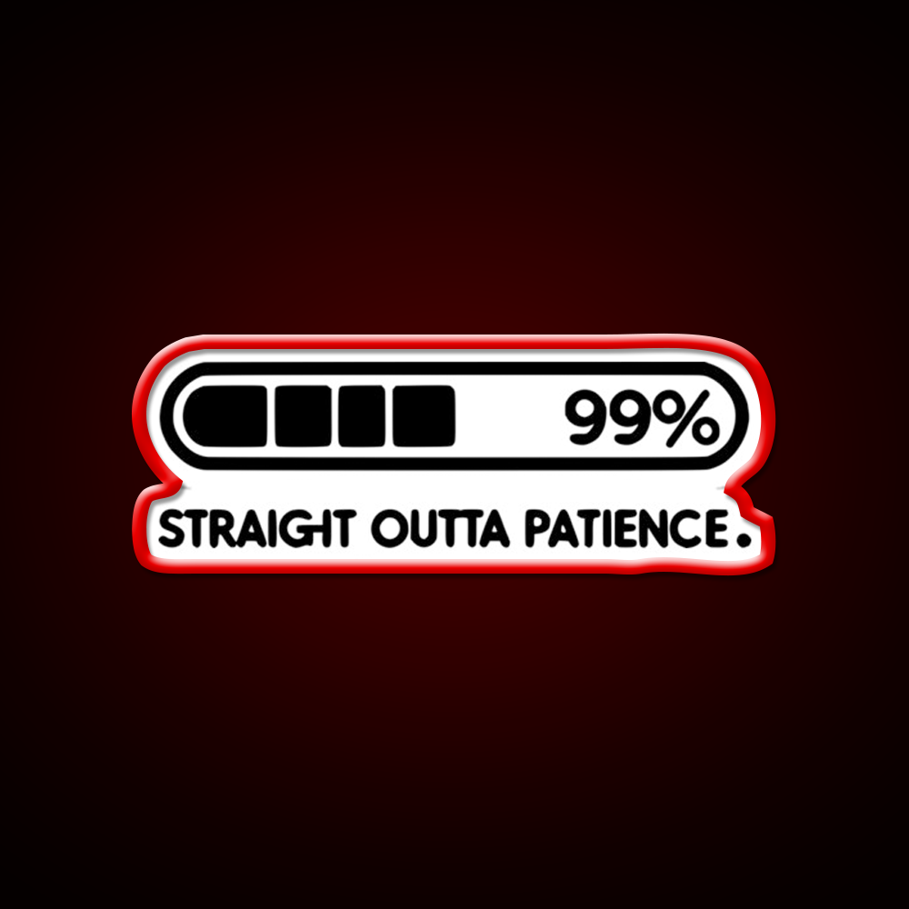Straight Outta Patience Black Man Cave Bar Led Neon Sign Rgb Color