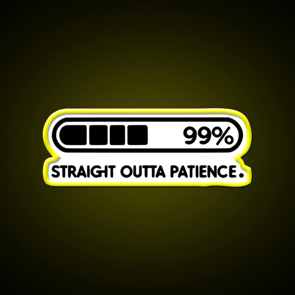 Straight Outta Patience Black Man Cave Bar Led Neon Sign Rgb Color