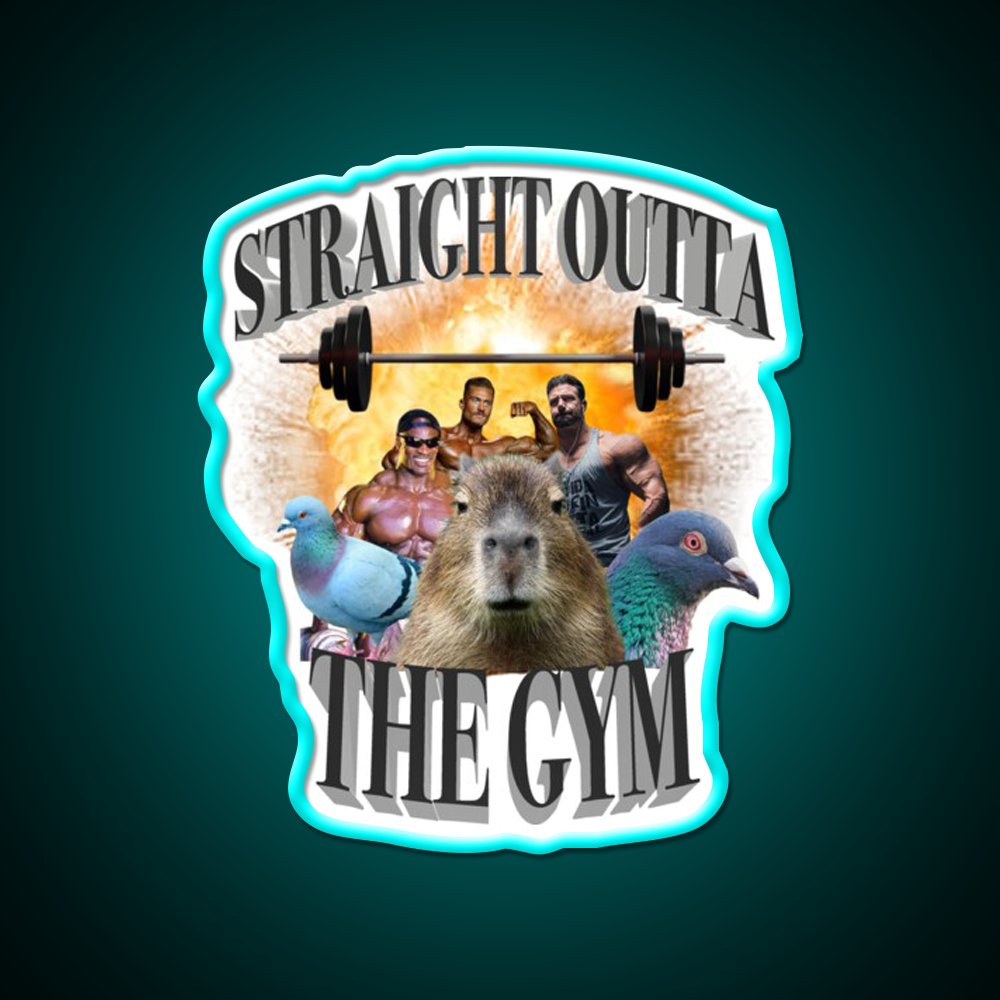 Straight Outta The Gym Fitness Led Neon Sign Rgb Color