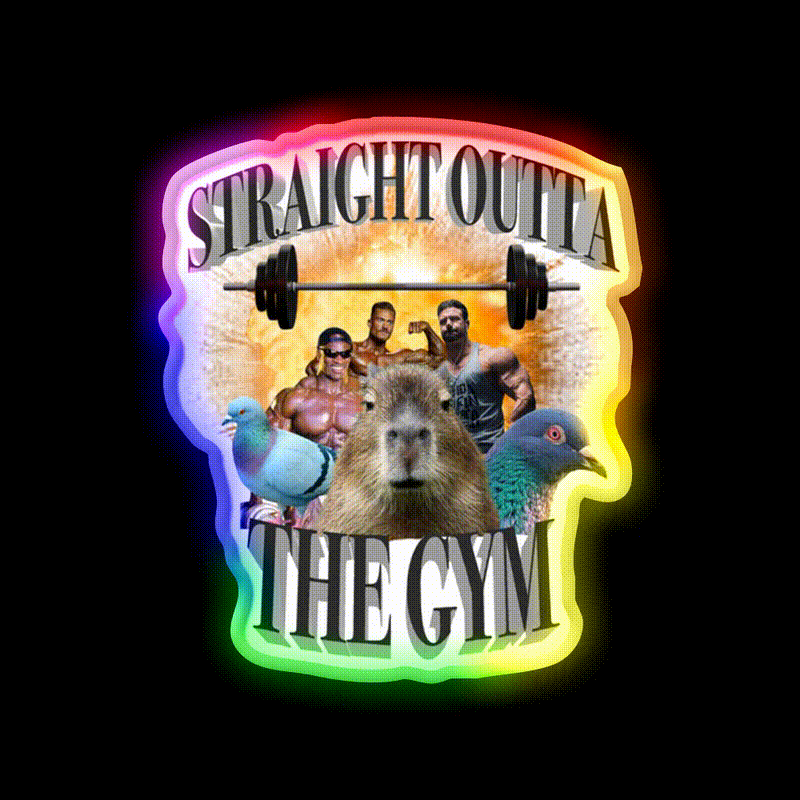 Straight Outta The Gym Fitness Led Neon Sign Rgb Color