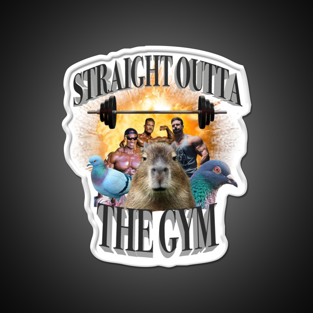 Straight Outta The Gym Fitness Led Neon Sign Rgb Color