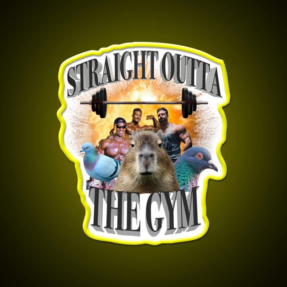 Straight Outta The Gym Fitness Led Neon Sign Rgb Color