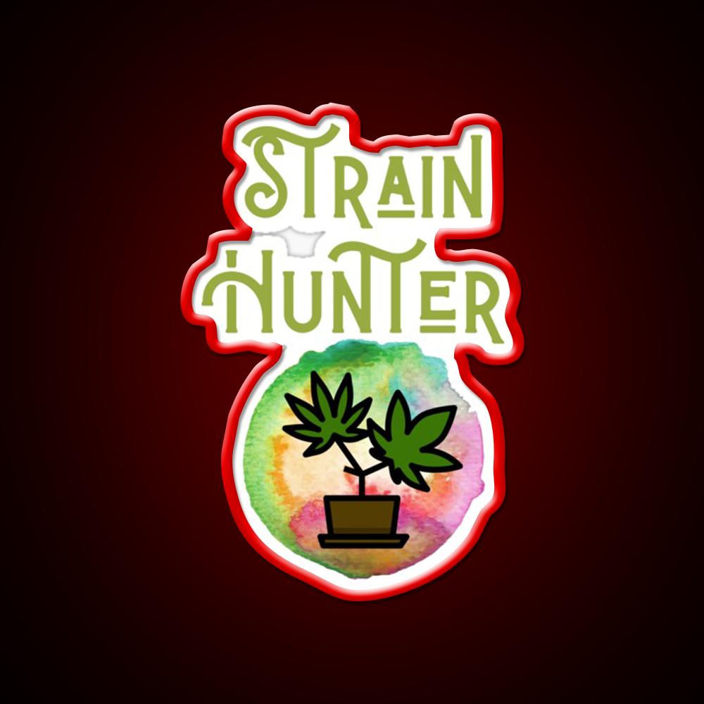Strain Hunter Hemp Inspired Green Leaf Led Neon Sign Rgb Color