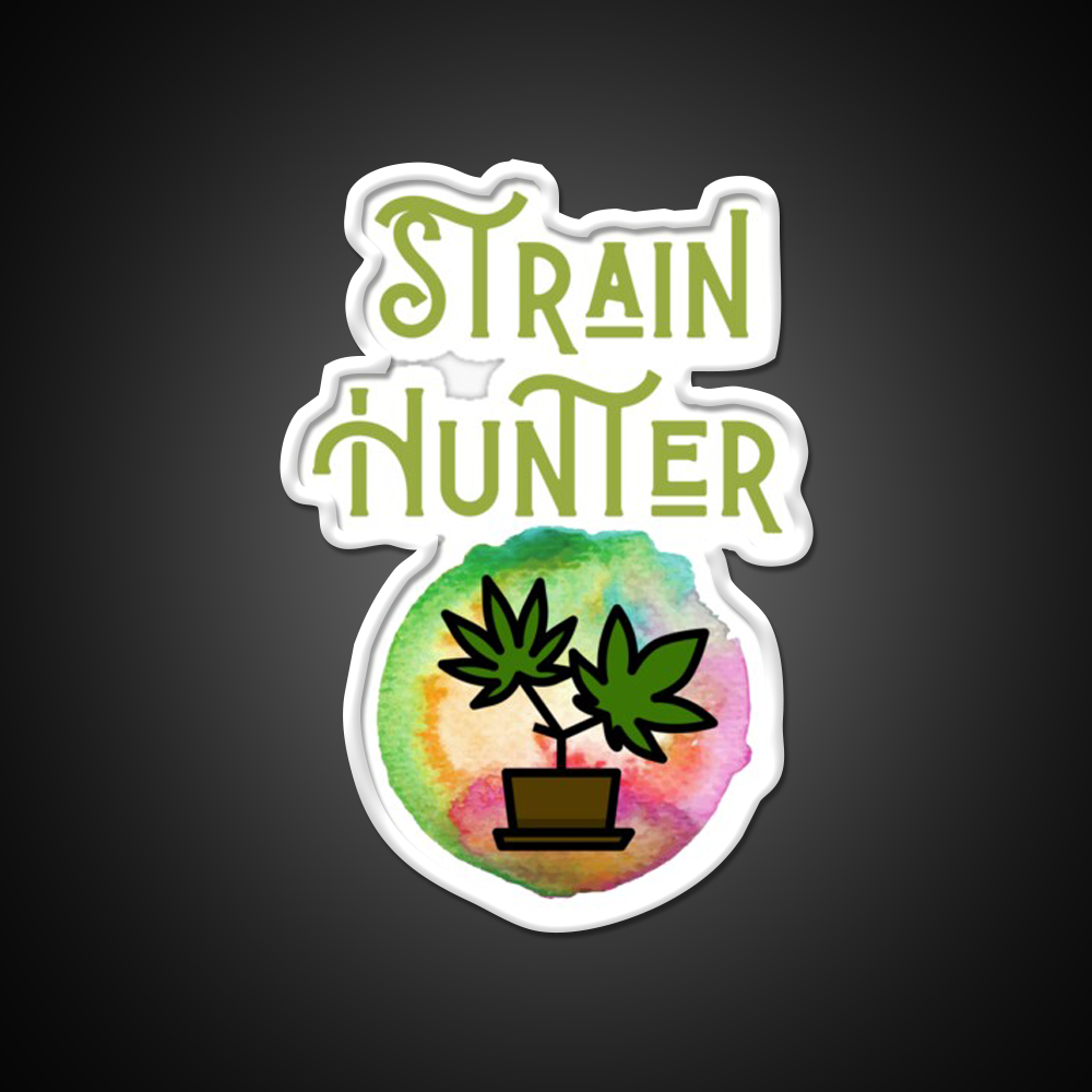 Strain Hunter Hemp Inspired Green Leaf Led Neon Sign Rgb Color