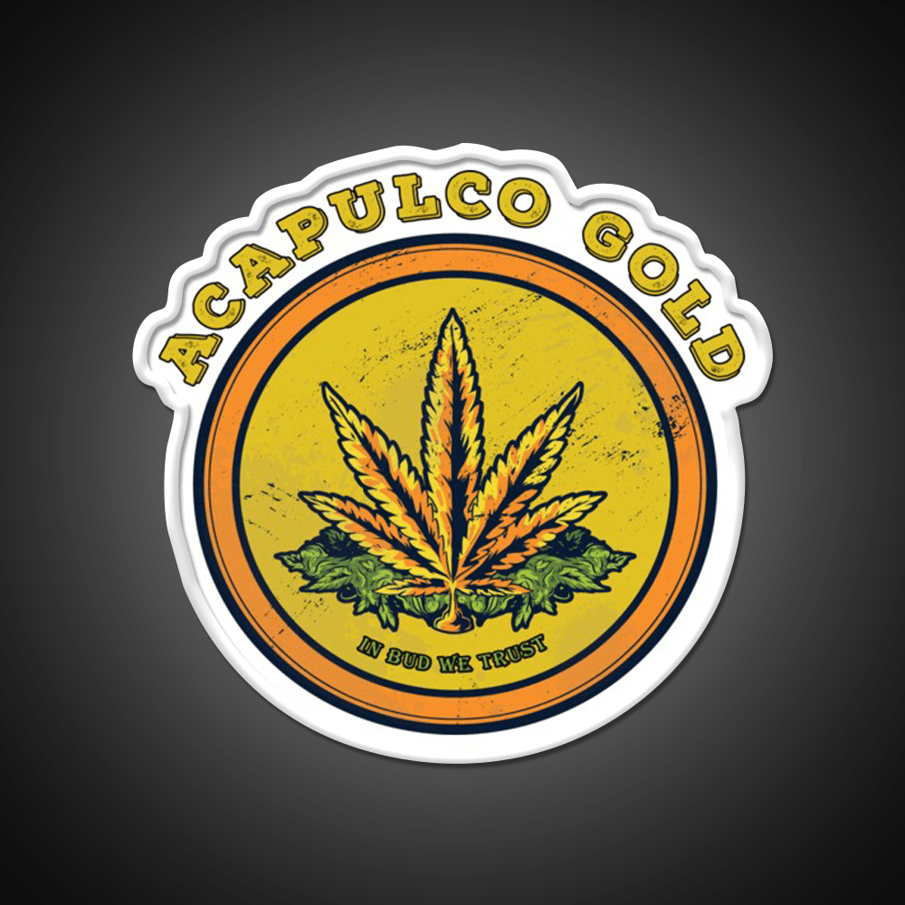Strains Acapulco Gold Hemp Inspired Green Leaf Led Neon Sign Rgb Color - Shineneon