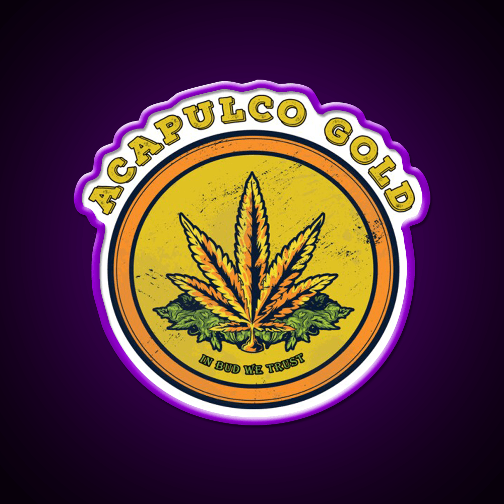 Strains Acapulco Gold Hemp Inspired Green Leaf Led Neon Sign Rgb Color - Shineneon