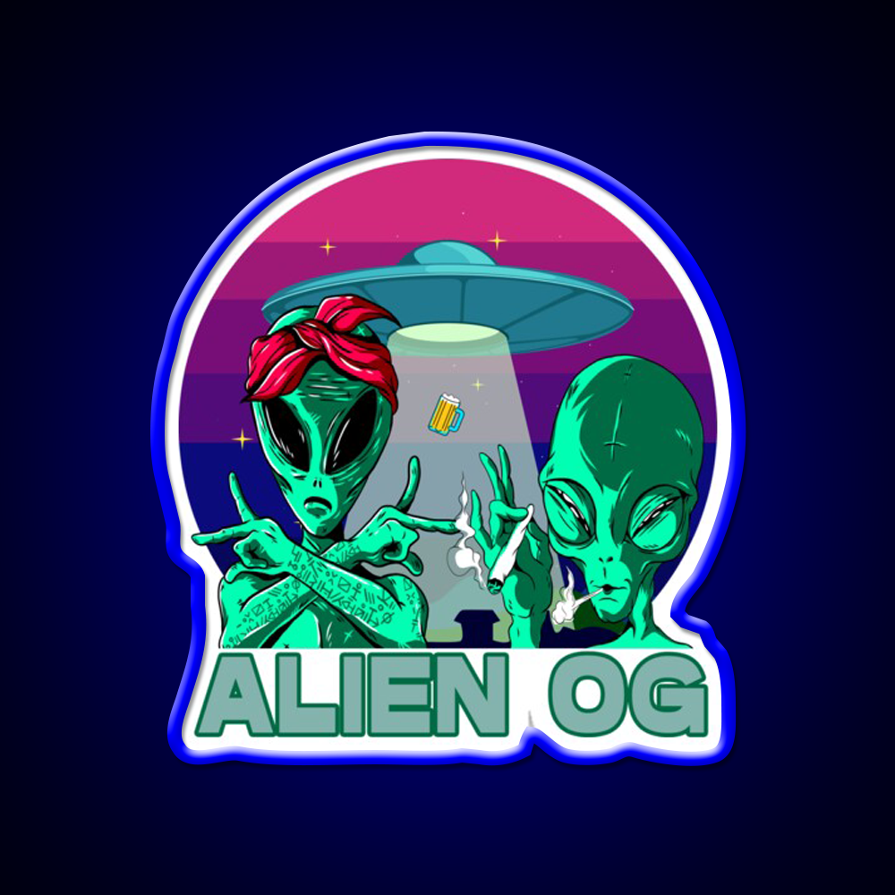 Strains Alien Og Hemp Inspired Green Leaf Led Neon Sign Rgb Color - LED neon sign view 5
