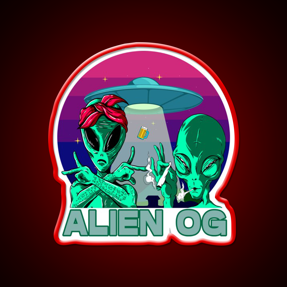 Strains Alien Og Hemp Inspired Green Leaf Led Neon Sign Rgb Color - LED neon sign view 10