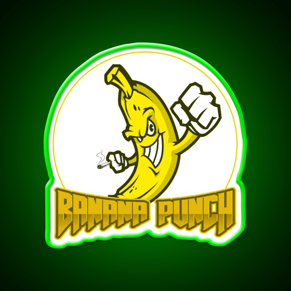 Strains Banana Punch Hemp Inspired Green Leaf Led Neon Sign Rgb Color - Shineneon
