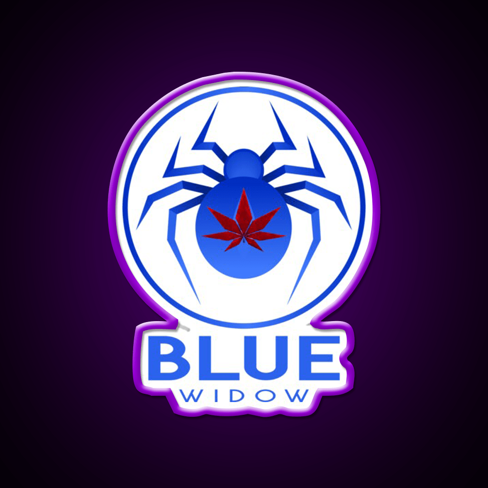 Strains Blue Widow Spider Hemp Inspired Green Leaf Led Neon Sign Rgb Color - Shineneon
