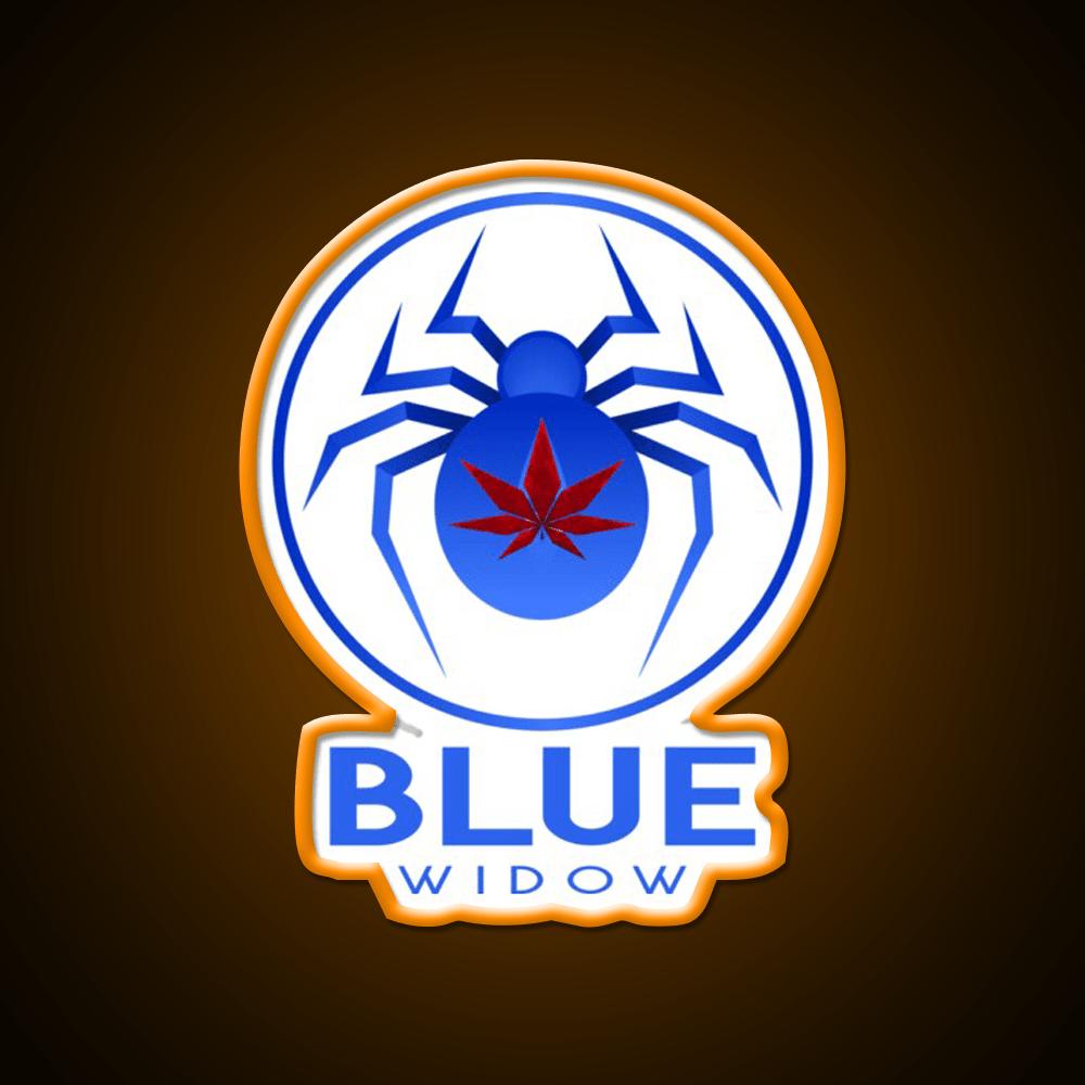 Strains Blue Widow Spider Hemp Inspired Green Leaf Led Neon Sign Rgb Color - Shineneon