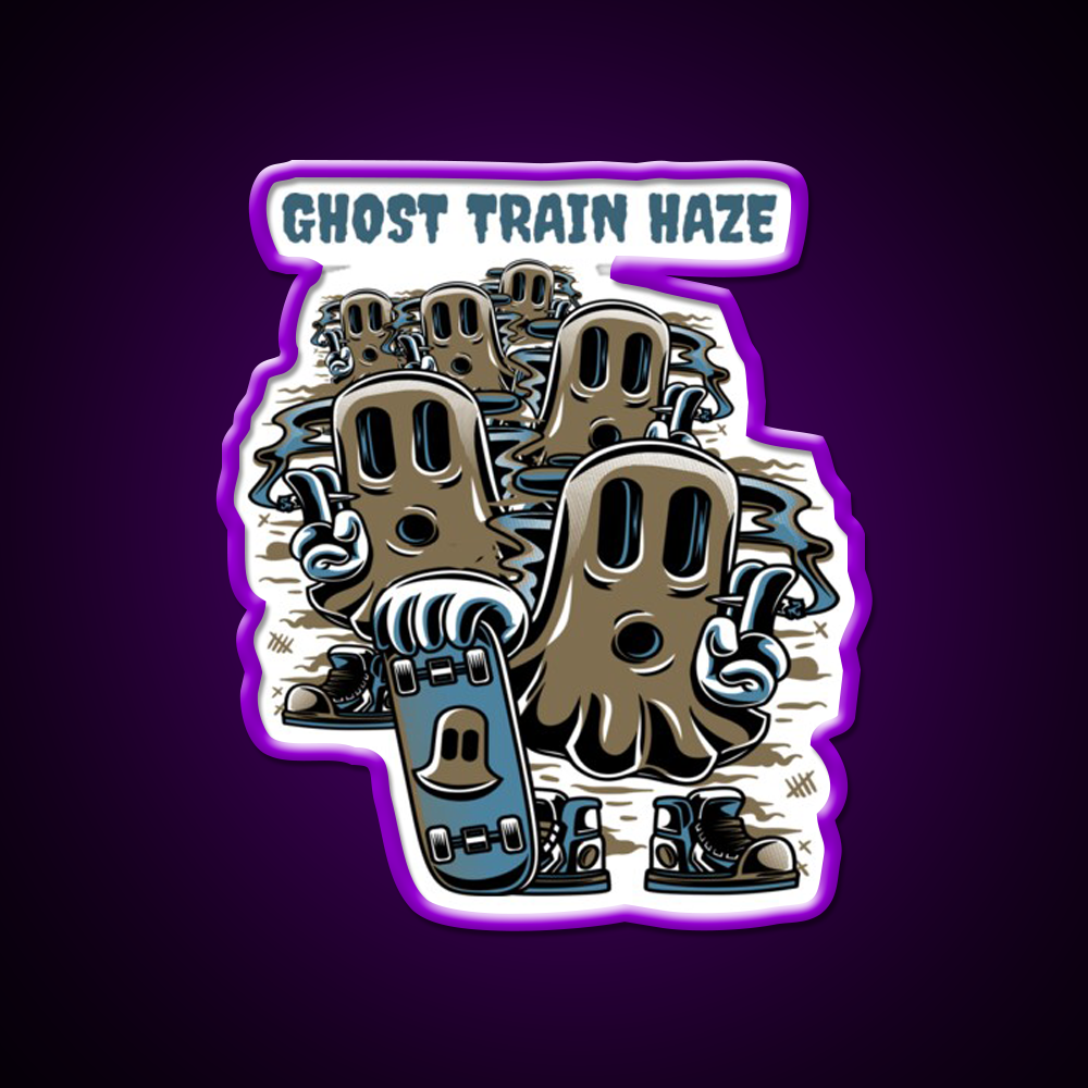 Strains Ghost Train Haze Hemp Inspired Green Leaf Led Neon Sign Rgb Color - LED neon sign view 9