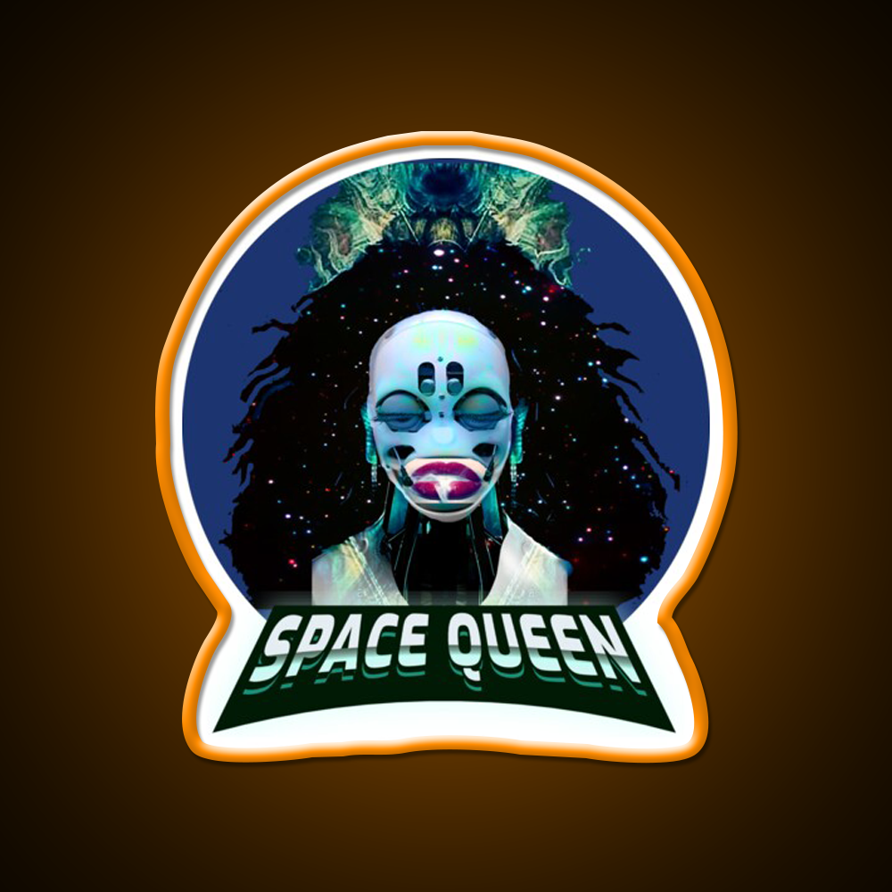 Strains Space Queen Cyberpunk Hemp Inspired Green Leaf Led Neon Sign Rgb Color - LED neon sign view 6