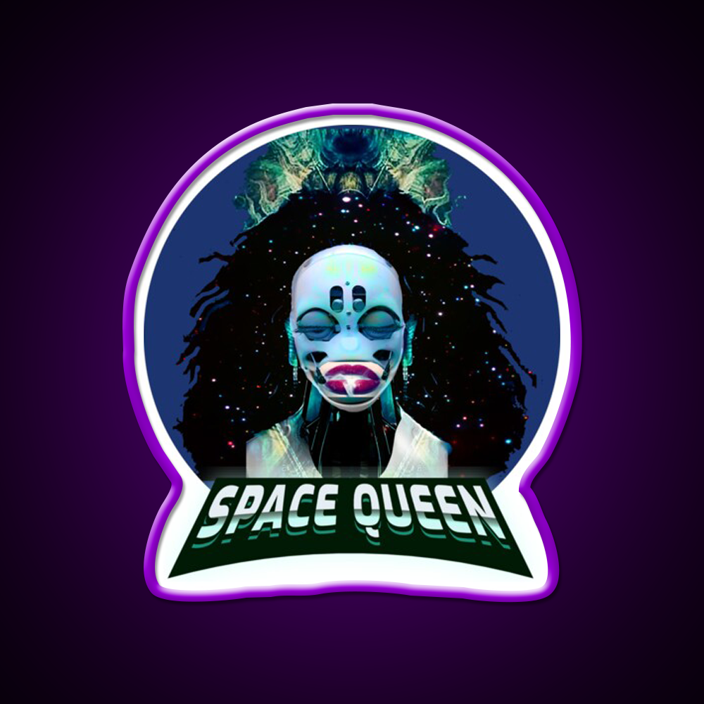 Strains Space Queen Cyberpunk Hemp Inspired Green Leaf Led Neon Sign Rgb Color - LED neon sign view 9