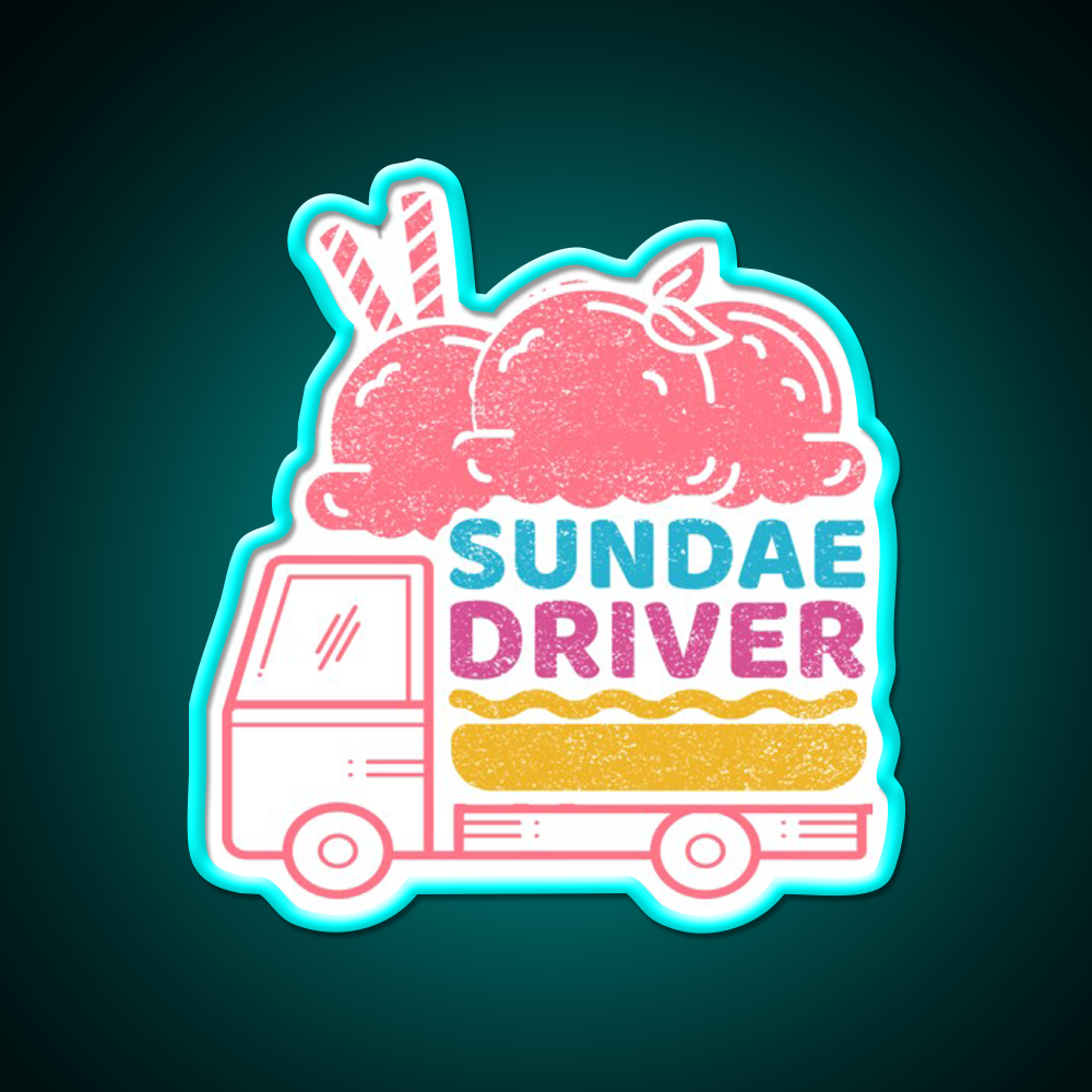 Strains Sundae Driver Hemp Inspired Green Leaf Led Neon Sign Rgb Color - Size and dimension reference