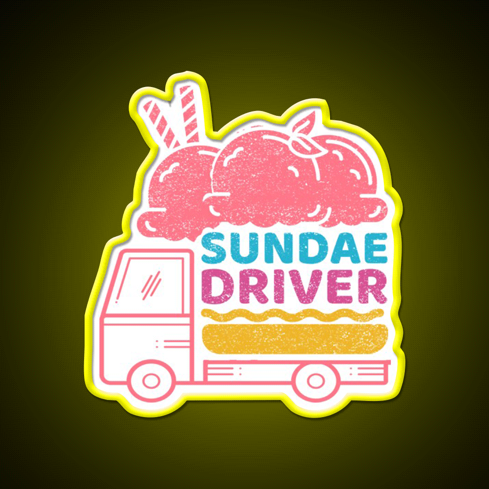 Strains Sundae Driver Hemp Inspired Green Leaf Led Neon Sign Rgb Color - Custom LED neon sign front view