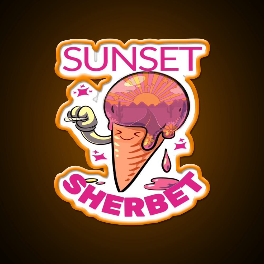 Strains Sunset Sherbet Kawaii Hemp Inspired Green Leaf Led Neon Sign Rgb Color - Shineneon