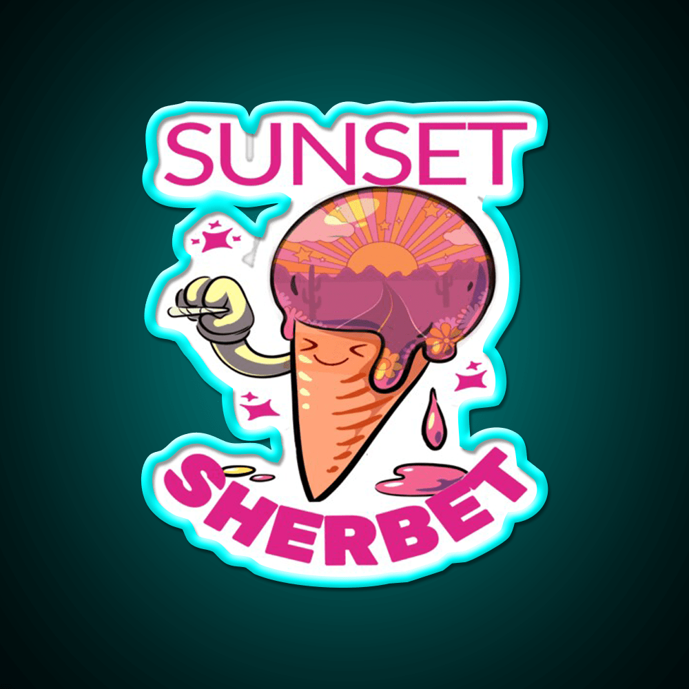 Strains Sunset Sherbet Kawaii Hemp Inspired Green Leaf Led Neon Sign Rgb Color - Shineneon