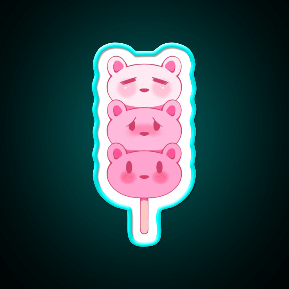 Strawbeary Dango Snack Food Led Neon Sign Rgb Color - Shineneon