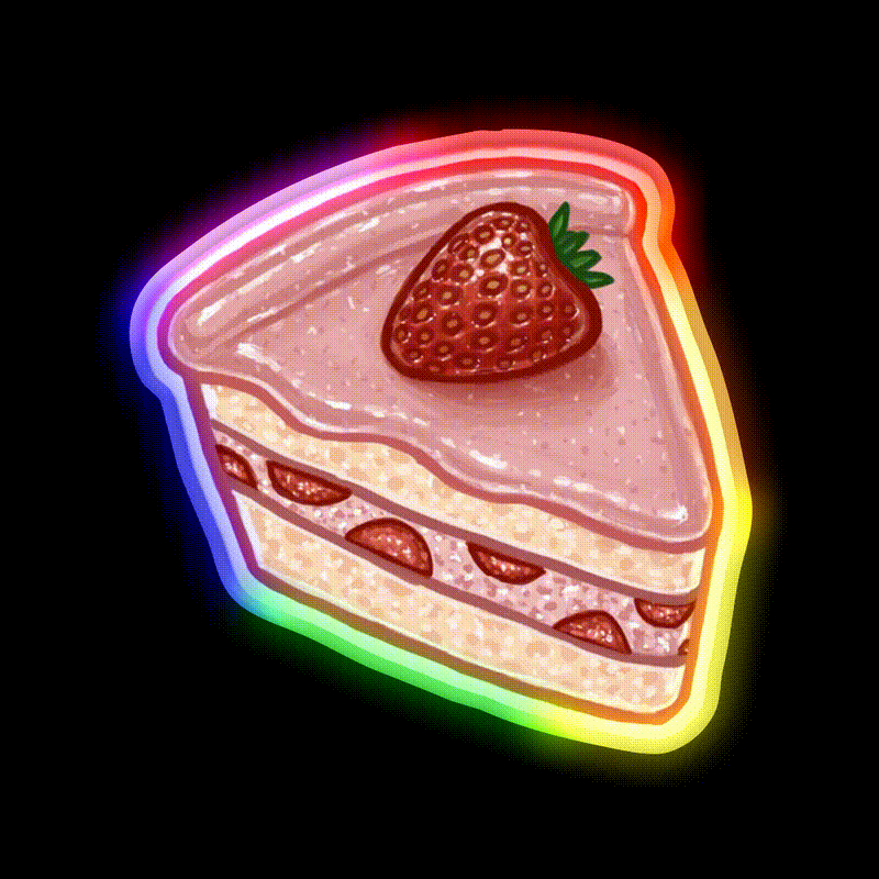 Strawberries Tree Fast Food Led Neon Sign For Burger Place Rgb Color