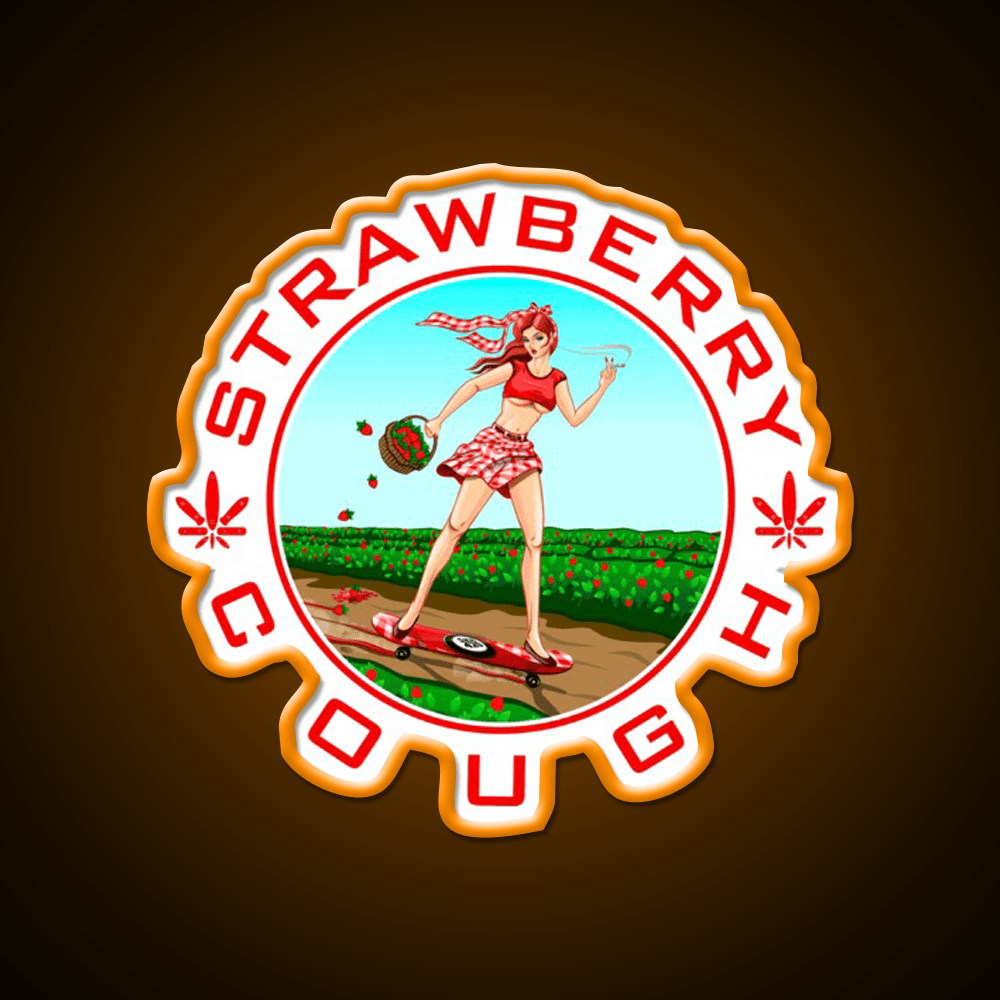 Strawberry Cough Seeds Hemp Inspired Green Leaf Led Neon Sign Rgb Color - Shineneon