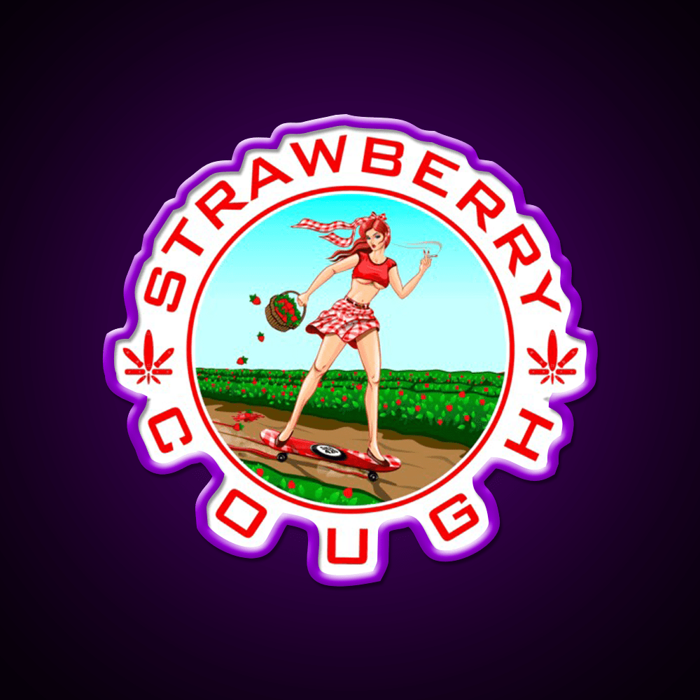Strawberry Cough Seeds Hemp Inspired Green Leaf Led Neon Sign Rgb Color - Shineneon