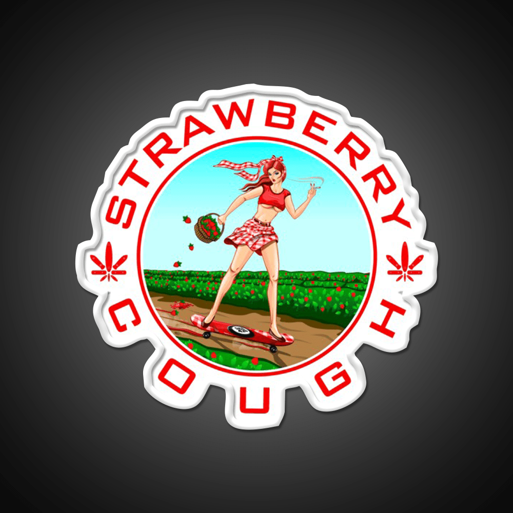 Strawberry Cough Seeds Hemp Inspired Green Leaf Led Neon Sign Rgb Color - Shineneon