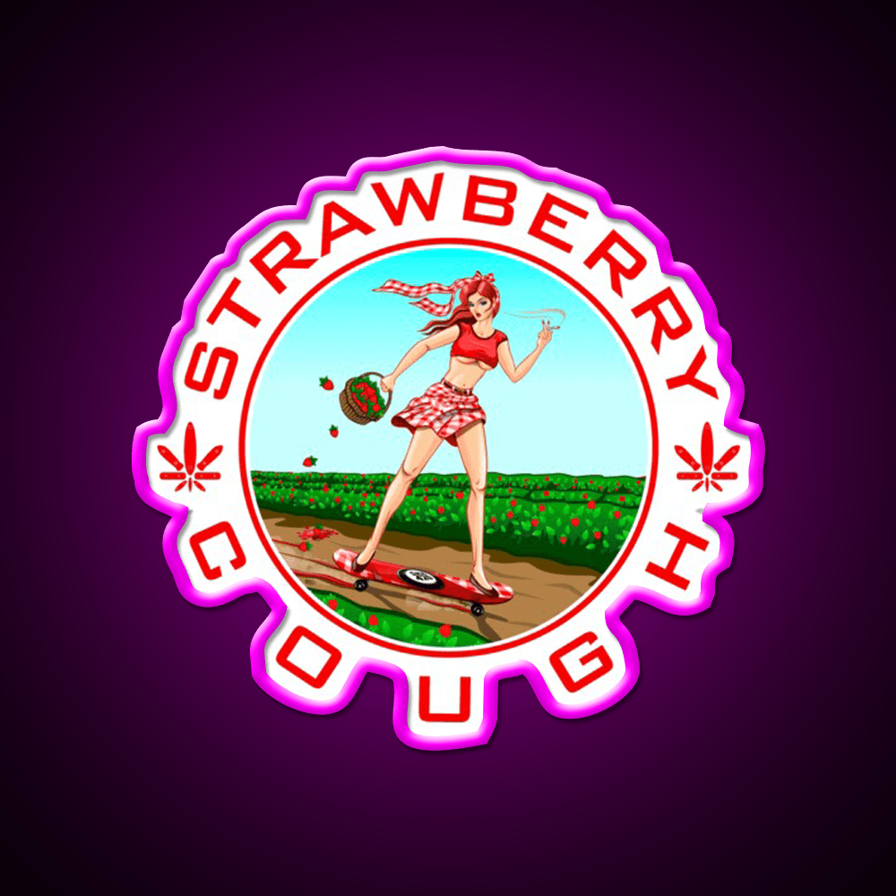 Strawberry Cough Seeds Hemp Inspired Green Leaf Led Neon Sign Rgb Color - Shineneon