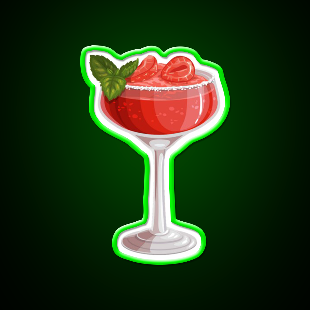 Strawberry Daiquiri Cocktail Bar Decor Led Neon Sign Home Bar Decor Rgb Color - LED neon sign view 8