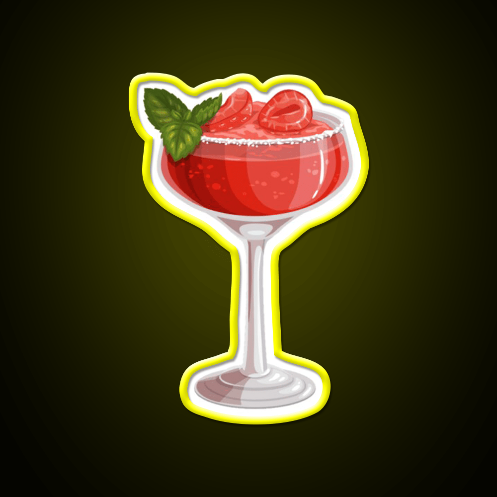 Strawberry Daiquiri Cocktail Bar Decor Led Neon Sign Home Bar Decor Rgb Color - Shineneon