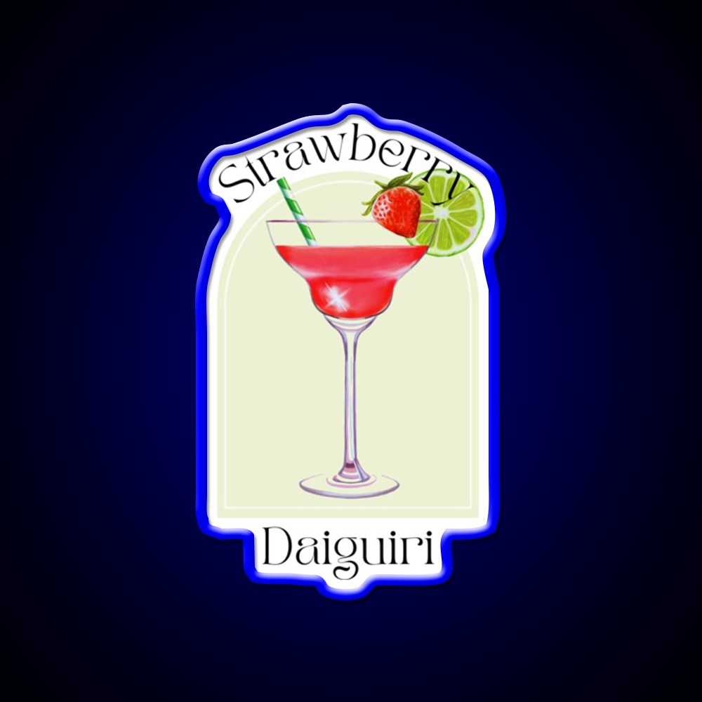 Strawberry Daiquiri Poster Tropical Cocktail Bar Decor Led Neon Sign Rgb Color - LED neon sign view 5