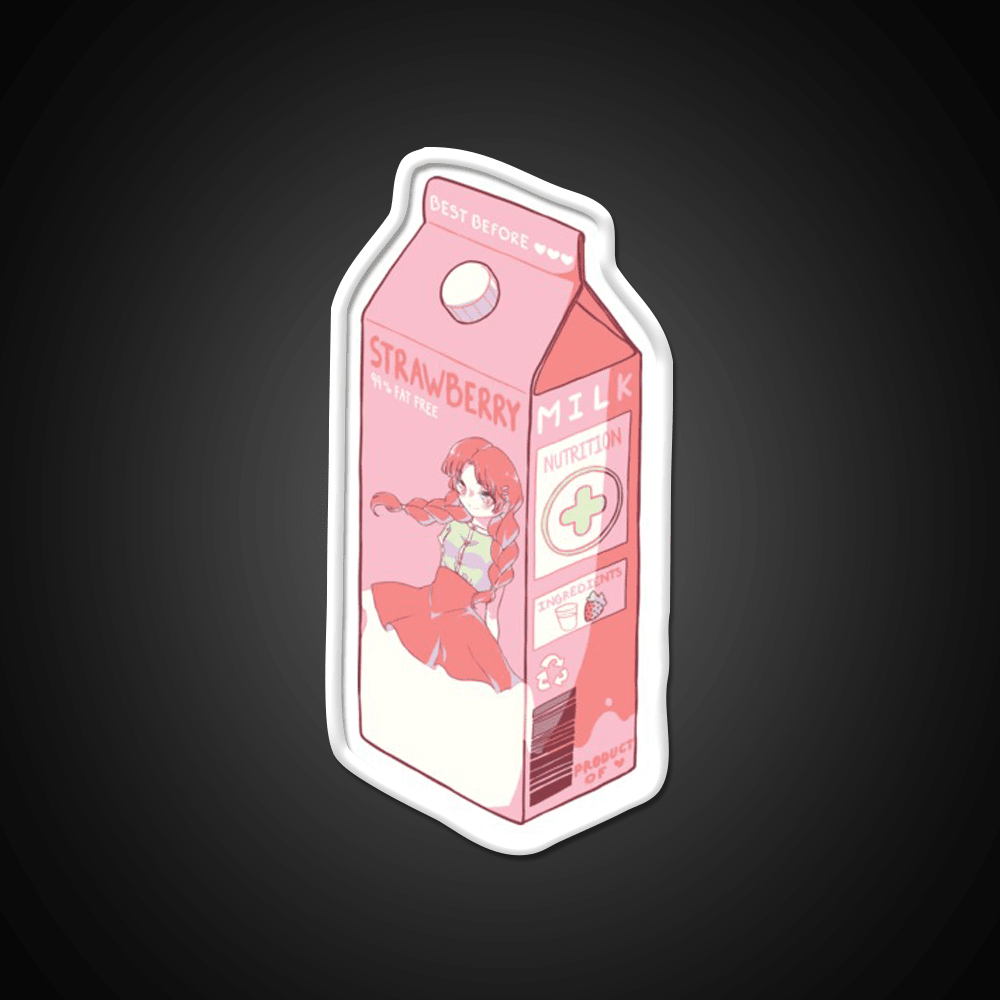 Strawberry Milk Snack Food Led Neon Sign Rgb Color - Shineneon