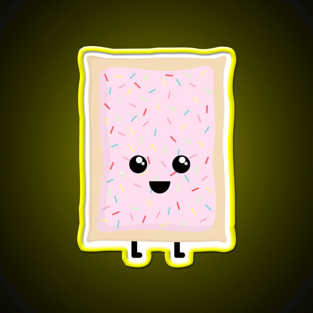 Strawberry Milkshake Pop Tart Snack Food Led Neon Sign Rgb Color - Custom LED neon sign front view