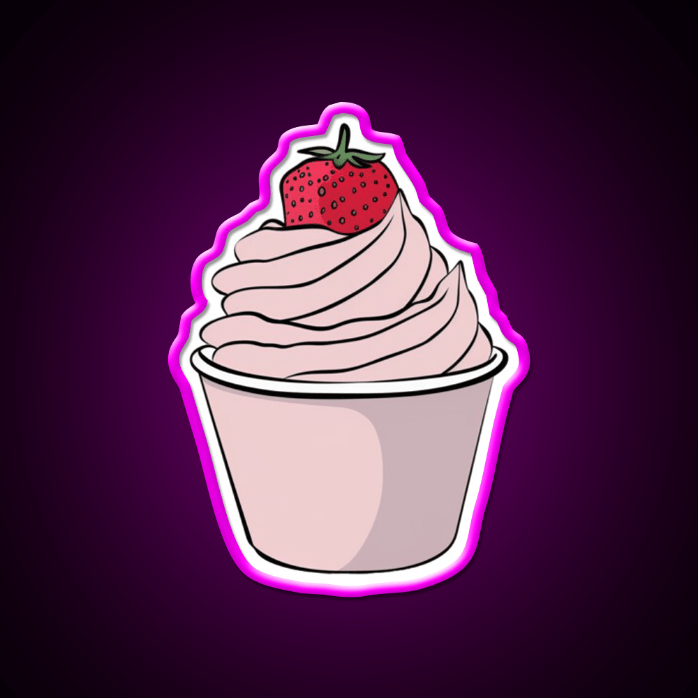 Strawberry Mousse Snack Food Led Neon Sign Rgb Color - Shineneon