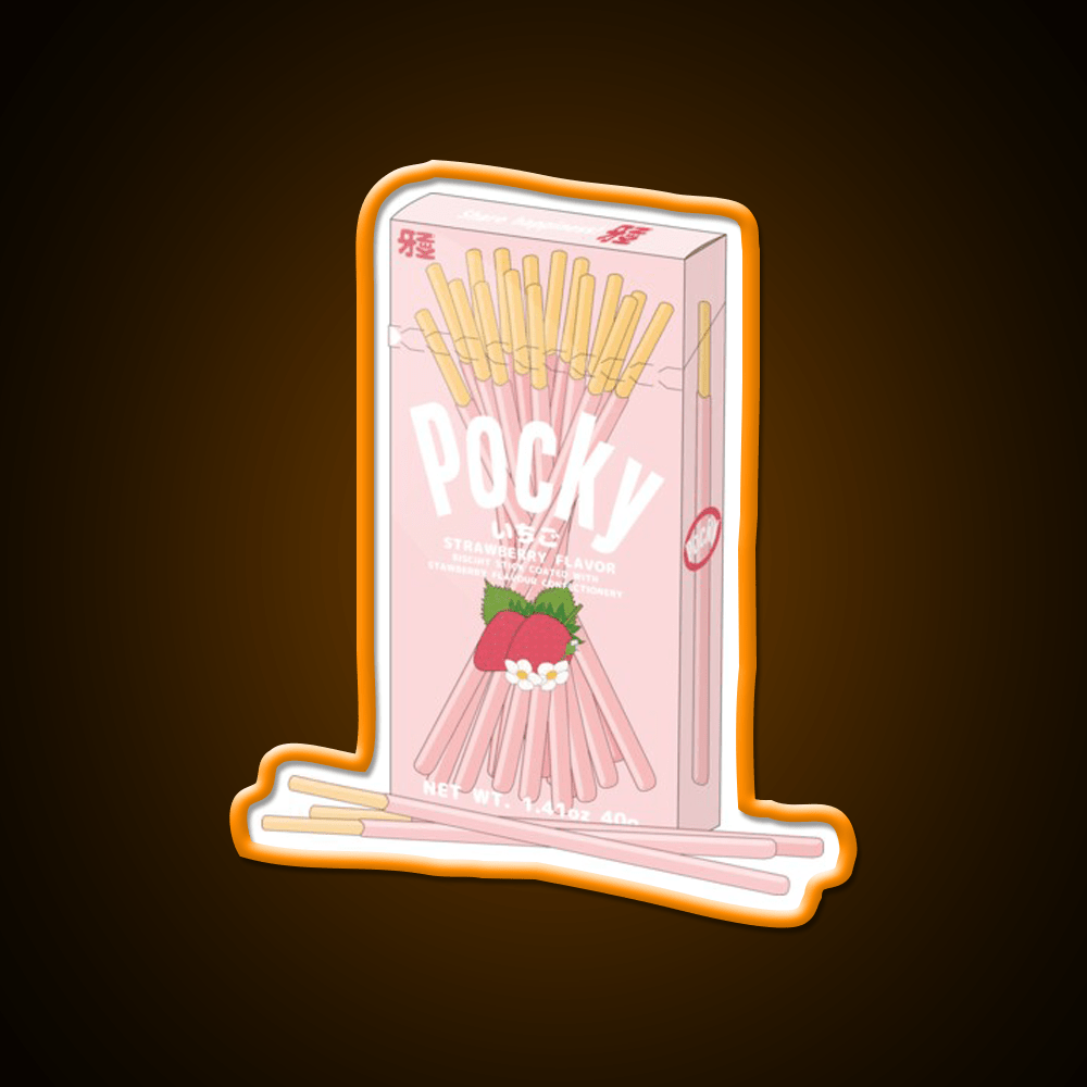 Strawberry Pocky Snack Food Led Neon Sign For Snack Room Rgb Color - Shineneon
