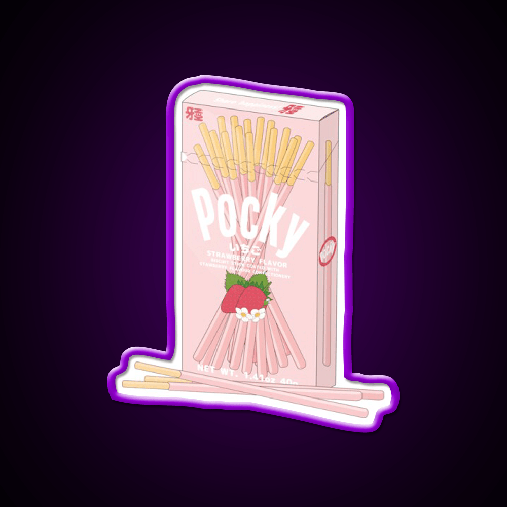 Strawberry Pocky Snack Food Led Neon Sign For Snack Room Rgb Color - Shineneon