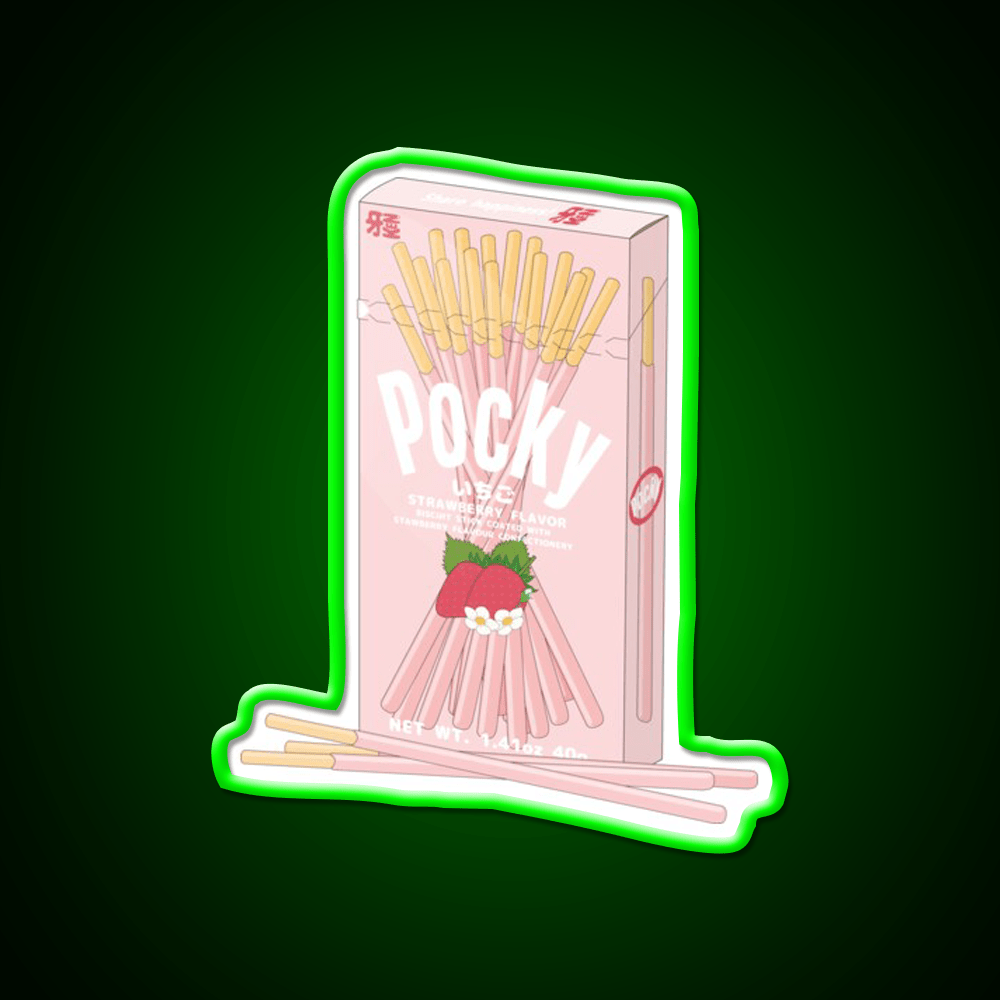 Strawberry Pocky Snack Food Led Neon Sign For Snack Room Rgb Color - Shineneon