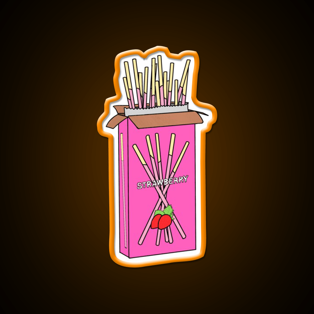 Strawberry Pocky Snack Food Led Neon Sign Rgb Color - Shineneon